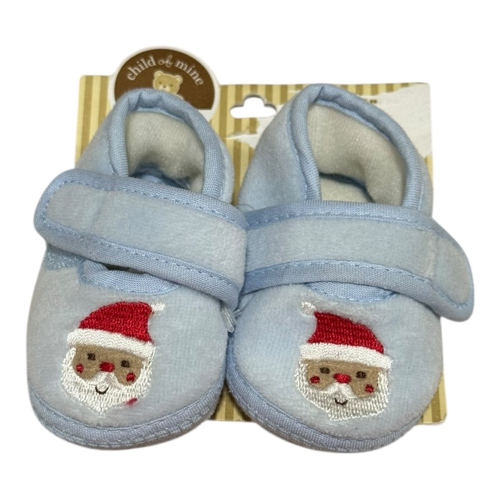 Child of Mine by Carter’s Baby Slippers – Newborn – Santa Embroidery – NWT
